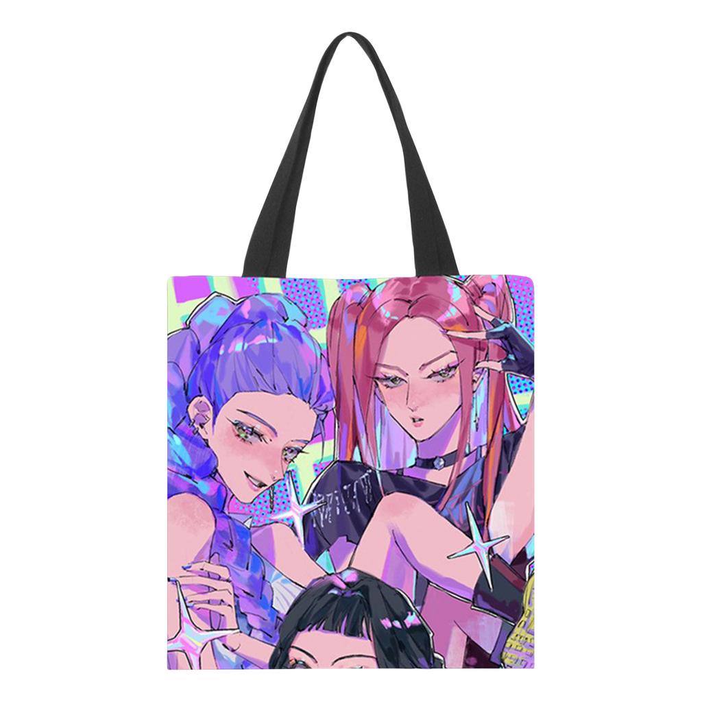 Girls Group Poster Printed Canvas Bag  Style Fan Support Zipper Handbag Women's Bag