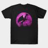 Men Black Print T-shirt Moon Jersey Devil No-Cut Transfer Paper Print Cotton Tshirt