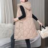 Women's Long Vest Plain Sleeveless Hood Winter Vest Outwear Jacket Lightweight Warm Coat Outerwear