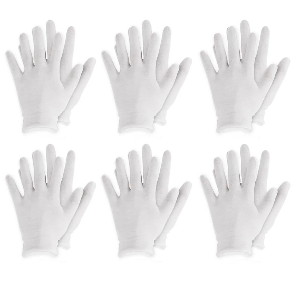 Reusable Cotton Gloves Elastic Soft Gloves for Dry Hand Moisturizing Cosmetic Eczema Hand Spa Coin Jewelry Inspection