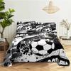 Ensemble de draps de lit de football Cartoon Imprimé numérique Polyester Drap plat et taie d'oreiller 2/3 pièces Literie pour garçons adolescents enfants