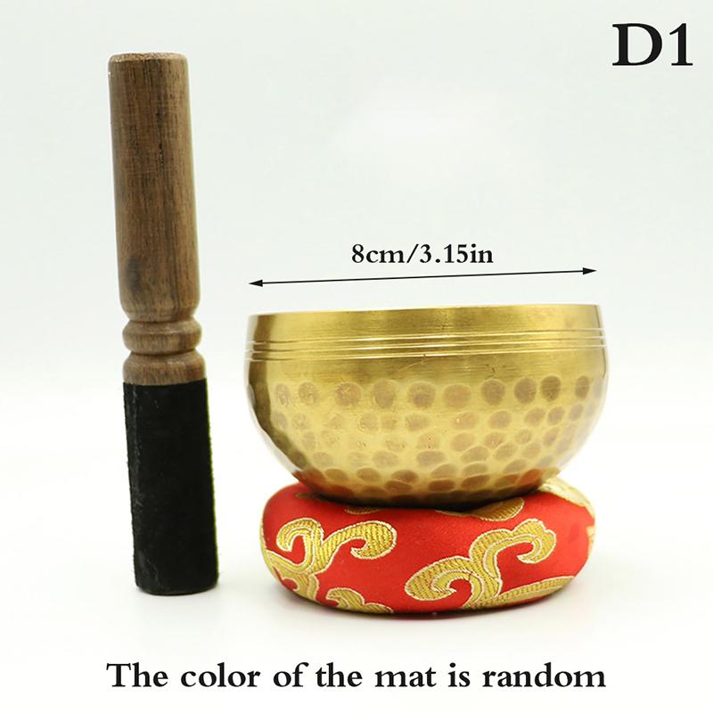 Nepal Tibetan Buddhist Bowl Handmade Singing Bowl Set Cushion Mallet Religion