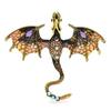 Enamel Dragon Brooches For Women Men 6 -Color Rhinestone Flying Legand Animal Party Office Brooch Pins Gifts