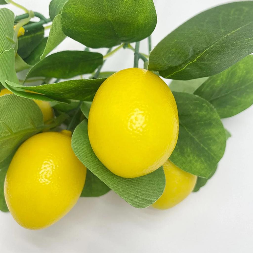 2pcs Simulated Lemon Fruit Branch Bouquet With Green Leaves Artificial Flowers Home Photography Props Flores Artificales Plant