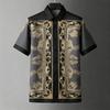 Fashion Men's Retro Soft Short Sleeve Shirt Gold Pattern Natural 3D Printed Shirt Men's Clothing Casual Party Tops