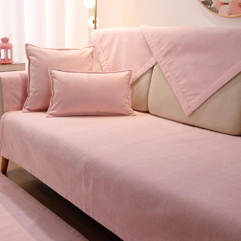 

Универсальный нескользящий чехол для дивана из синели Four Seasons, полотенце в скандинавском стиле, простая современная подушка, чехол на подлокотник, тканевый чехол на спинку, полностью покрытый 70*70