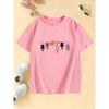 Short-sleeve Children's T-shirt for Boys and Girls, Summer Casual Top with Climbing Cat Pattern, Fashionable Design Printed T-shirt