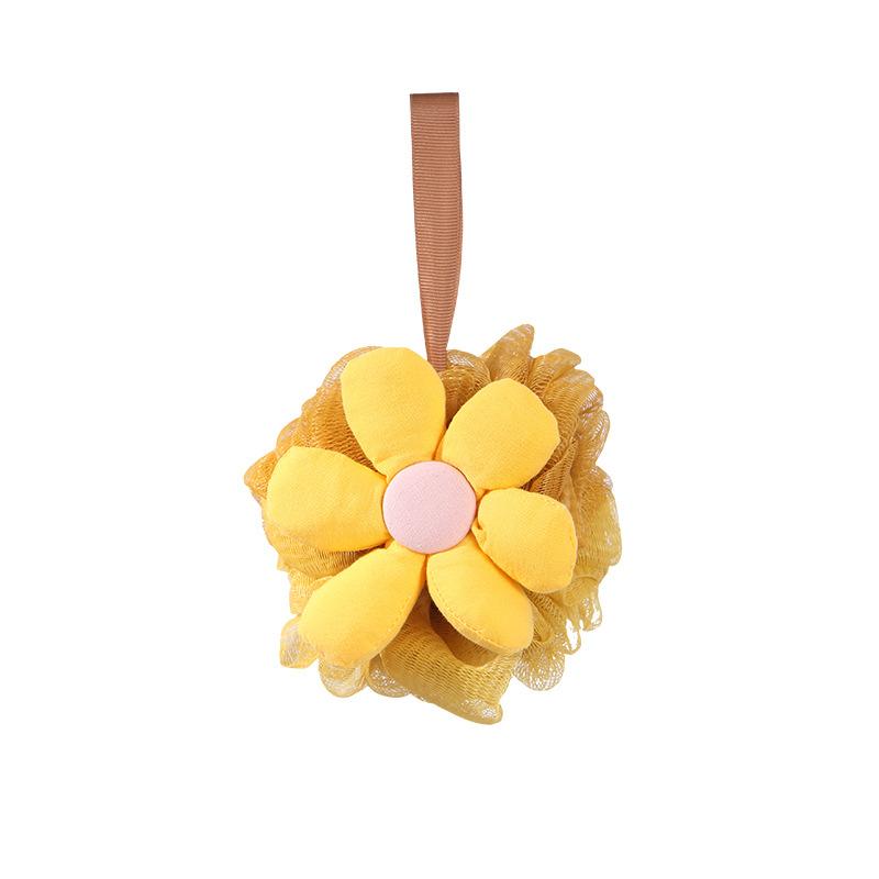 Bath Flower Shower Loofah Reusable Body Scrubber Exfoliating Mesh Bath Accessories For Kids Adults Lanyard Included Soft PE