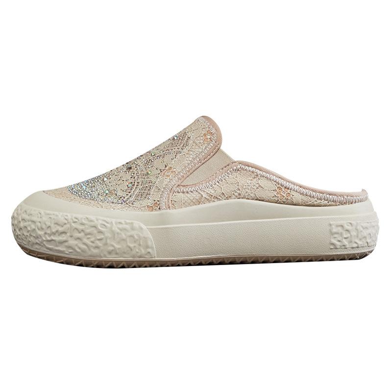 

Рыбацкие туфли на платформе ленивые с одной педалью 2025 весна и лето новые маленькие ароматные ветрозащитная сетка дышащие повседневные тапочки с сумкой на голову 40 абрикосовый