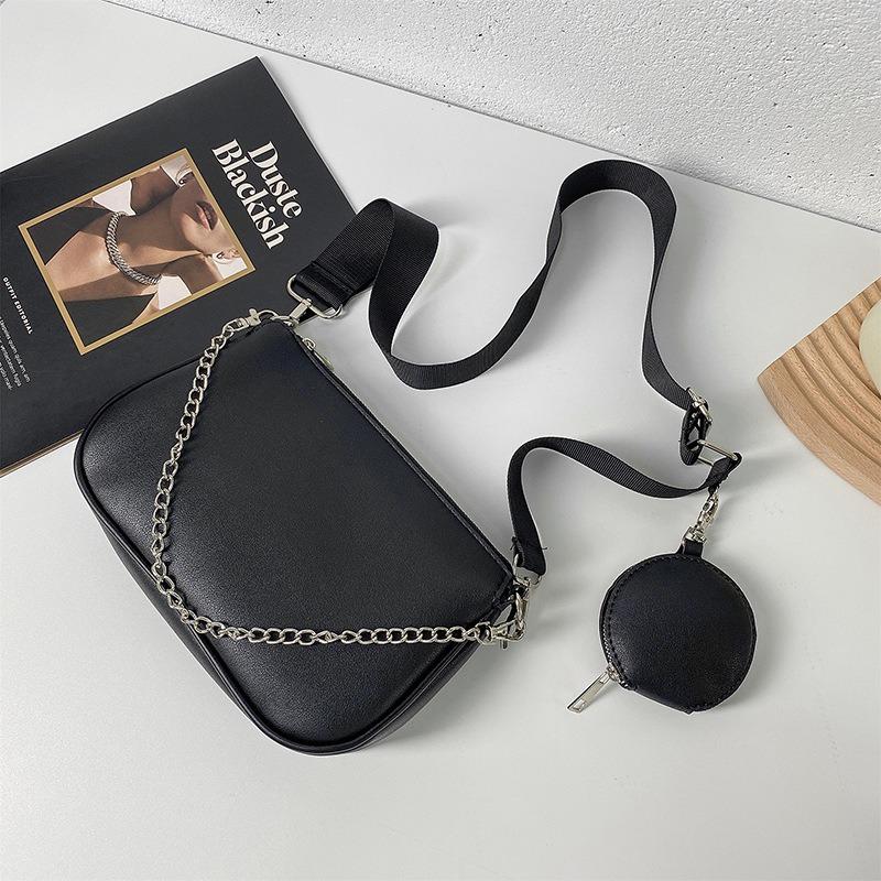 Guangzhou Black Threeinone Underarm Bag Method Stick Bag Women's Bag New Versatile Chain Shoulder Messenger Bag
