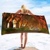 Forest Series Seaside Vacation Beach Towel Swimming Bath Towel Microfiber Sports Towel