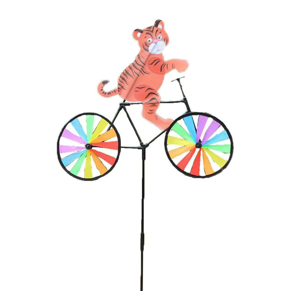 Yard Lawn Decor Animal Bicycle Wind Spinner Bee Outdoor Windmill Durable Bicycle Windmill