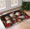 2D Flat Christmas Element Pattern Doormat, Flannel Washable Comfortable Mat, Suitable for Bathroom Decor, Bedroom Decor Mats