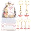 10 Sets Guests Return Gifts Including Ballet Dancer Keychains Thank You Tags White Organza Bags For Baby Shower Favors