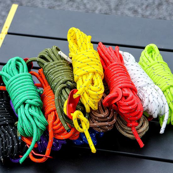 Lina wiatroszczelna do użytku na zewnątrz Ultralekka linka namiotowa z regulatorem napinacza Odporna na zużycie Super wytrzymałość na rozciąganie Odblaskowe linki kempingowe