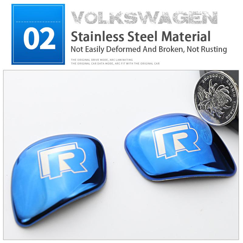 2026 Hot For VW VOLKSWAGEN Metal  R Rline Logo Gear Head Shift Gears Cover Sticker For VW volkswagen R line Bora Tiguan Golf GTI