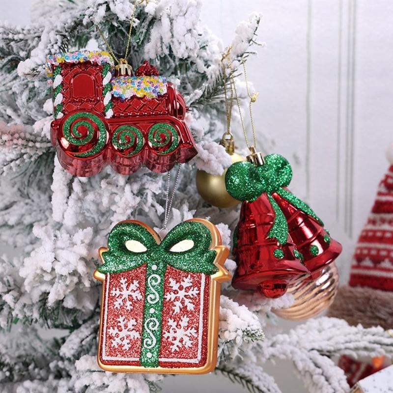 Retro Holiday Train With Metal Bell Durable PVC Hanging Decoration Safe For Kids Pet Indoor Outdoors Use