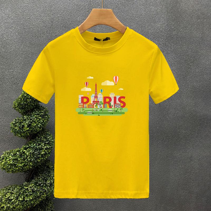 High Quality Luxury Brand 100% Cotton Design Paris Printing Tees Summer Harajuku Men/Women Short Sleeve T-shirt Asian Size S-5XL