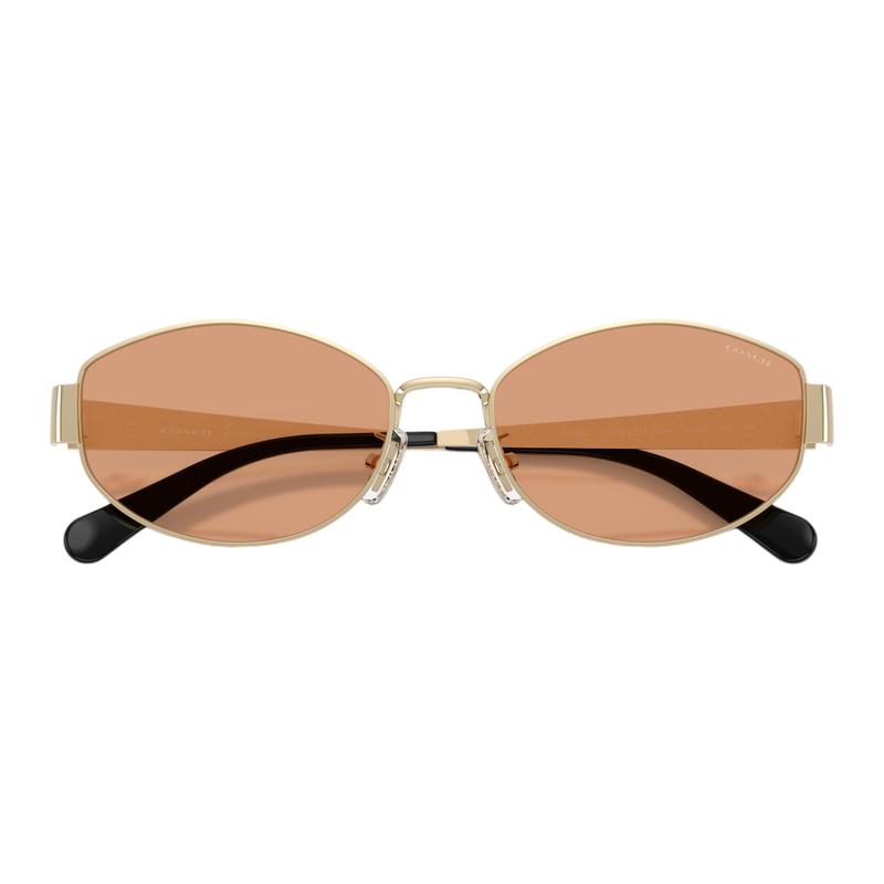 COACH 7192D Brand C logo Metal Irregular sunglasses Couple style for men and women Gold