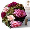 Floral Fantasy Garden Compact Travel Automatic Umbrella Compact 8-Rib weight weight Perfect for Outdoor Adventures Fashion Lovers