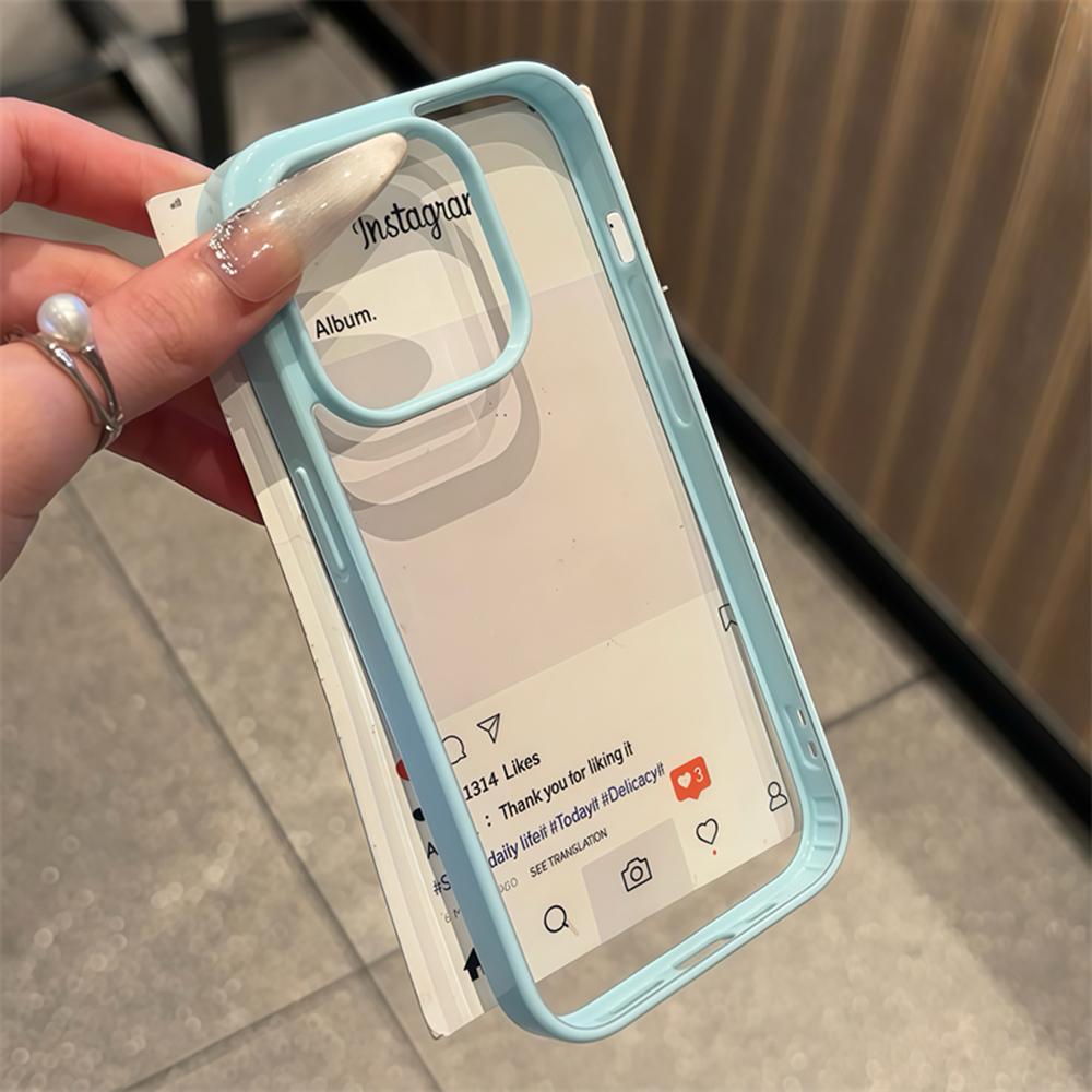 Luxury Clear Candy Color Case  For iPhone 17 Air 16 15 14 13 12 Pro Max Plus Clear Acrylic Bumper Protection Cases Cover