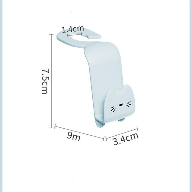 2pcs Creative Car Hook Cute Cat Car Seat Hanger Hooks Behind-seat Accessories Organizer Hook Bags Clothes Sundries Hanger Clip