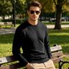 Men S Long Sleeve Crew Neck Pullover Checkered Jacquard Casual Sweatshirt