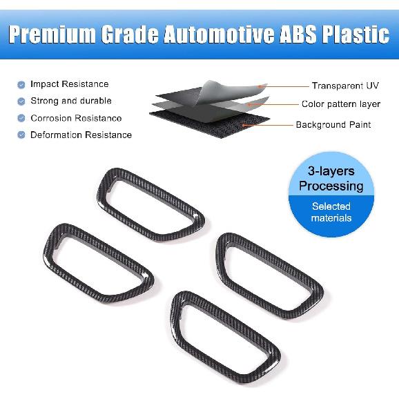 Interior Door Handle Frame Trim Compatible with Honda Pilot 2023-2025/ Honda Passport 2026 Accessories, ABS Inner Door Handle Panel Protector Cover