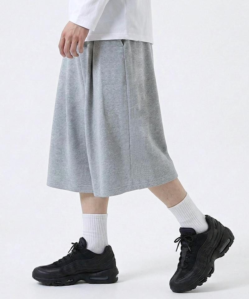 UNDEROFF Balloon Curved Sweatshirt Bermuda Pants Grey