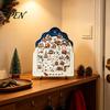 Holiday Desktop Decorations Christmas Puzzle Advent Calendar, Wooden Countdown Commemorative Gifts Xmas Ornament for Home Table Mantel Decor Calendar