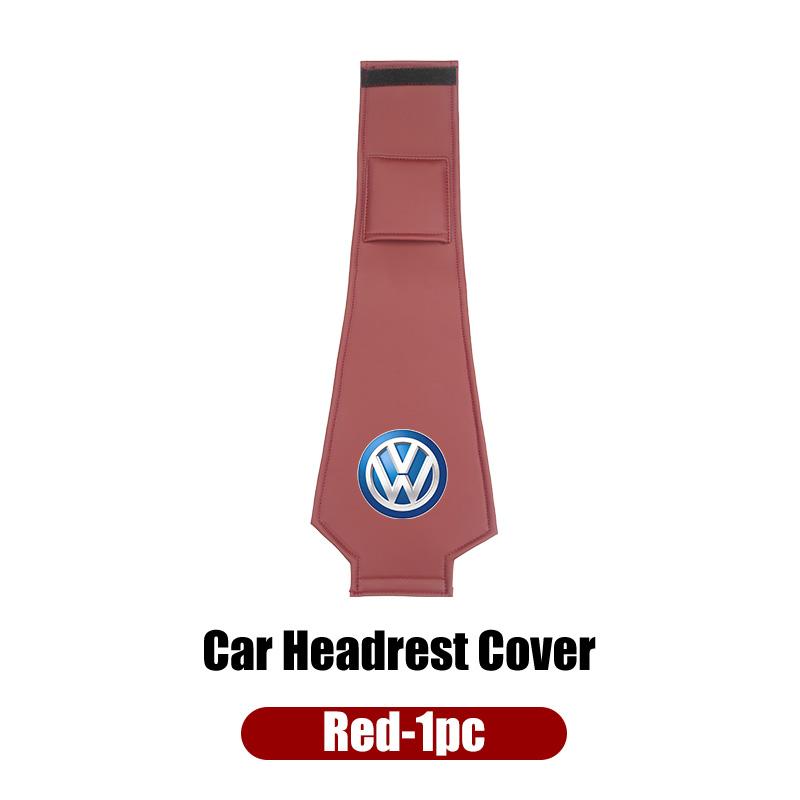 Leather Car Headrest Anti Dirty Protective Cover For VW Golf Jetta Passat Mk4 Mk5 Mk6 CC Golf 5 7 Tiguan Scirocco Sagitar Zk6