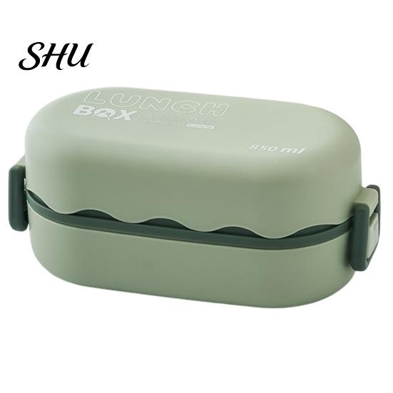 Lunch Food Box Bento Waterproof Good Sealing Double Layer Large Capacity Multifunction School Kids Container with Spoon Daily Use Storage