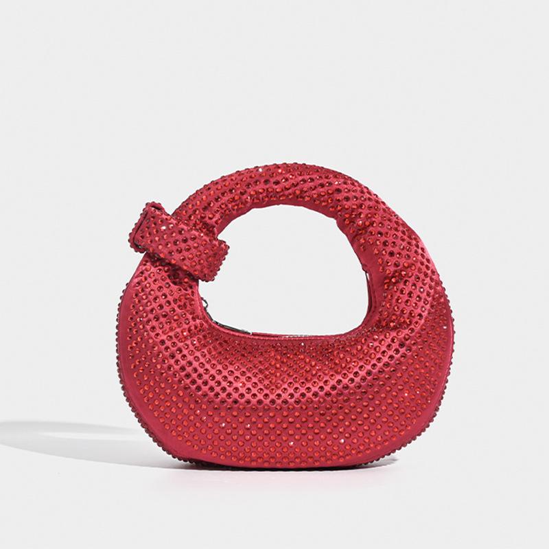 Nische 2024 Volldiamant Knödel Handtasche für Damen: Vielseitige Strass-Socialite-Abendtasche