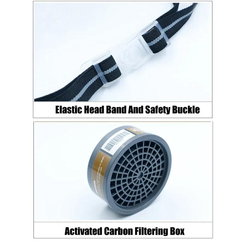 Protective Half Face Chemical Respirator with Filters Work Safety Dust  For Industrial Spraying Painting Organic Vapor