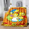 1Pc Simpsons Family Celebration Blanket Soft And Comfortable Casual Warm Camping Travel Christmas Halloween Gift M921737