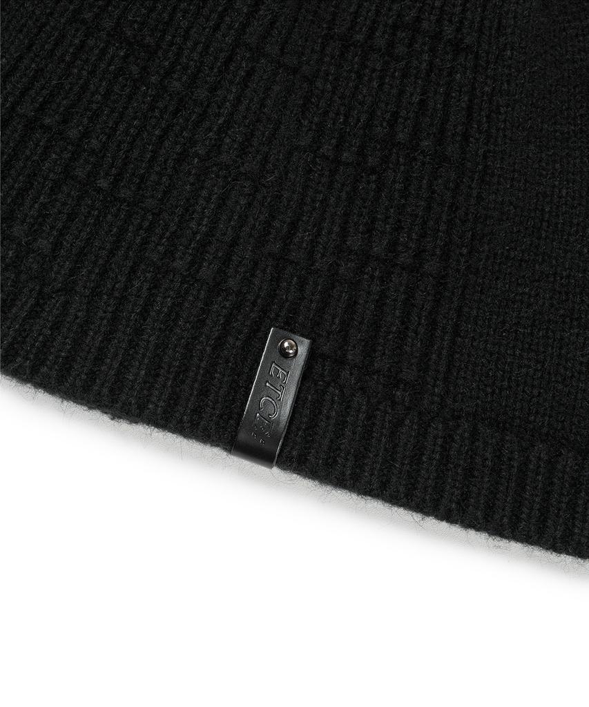 ETCE Leather Label Beanie (Black)