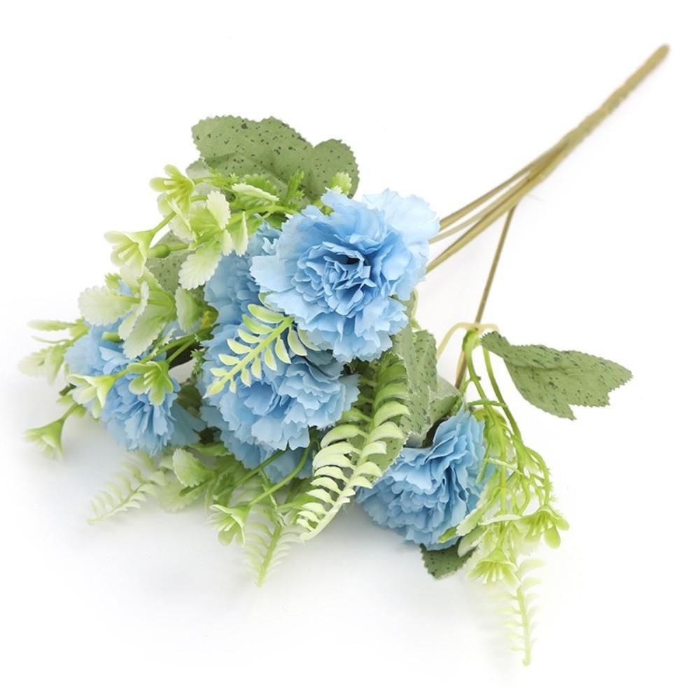 Silk Cloth Artificial Carnation Bouquet 6 Heads Photography Props Simulated Carnation Mother's Day Gifts Wedding Fake Flower
