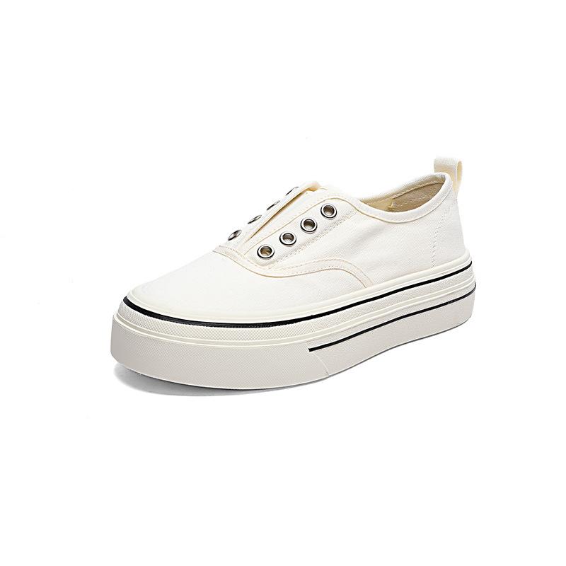 Fisherman shoes women's 2025 spring and summer thin lightweight breathable platform canvas shoes classic versatile lazy one pedal ins
