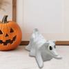 Halloween Ghost Animal Figurine Draped Ghost Dog Cat Statue Resin Spooky Tabletop Ornaments for Home Party Haunted House Decor
