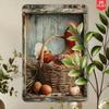 Vintage Metal Sign Chickens Kitchen Wall Art Retro Tin Poster Decor