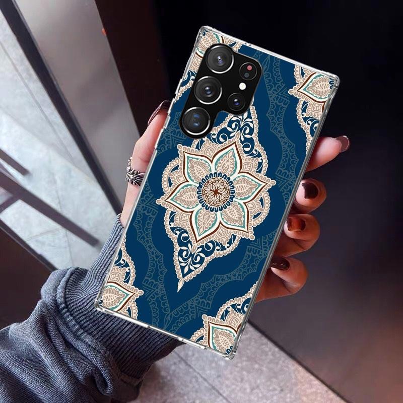 Totem Mandala Colorful Flower Phone Case For Samsung Galaxy S23 S24 S25 Edge S26 Ultra S22 + S21 Plus S20 FE Cover Silicone Prin