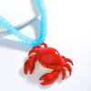 Childishness Crab Beaded Pendant Necklace Boho Ocean Style Neck Chain Crab Necklace  Holiday