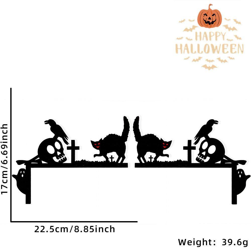

1pair Funny Party Decoration Halloween Door Frame Spider Webs Wooden Door Corner Sign Bats Pumpkins Door Frame Decoration Window
