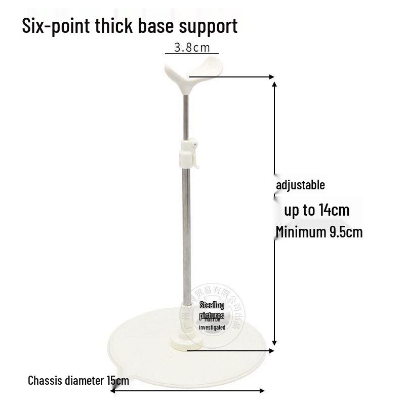 Adjustable Stainless Steel Doll Stand for 30cm to 60cm BJD Dolls with Multiple Support Points