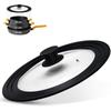 16-22-28-32cm Universal Lid for Pots Pans and Skillets Pot Lid with Heat Resistant Silicone Rim and Tempered Glass