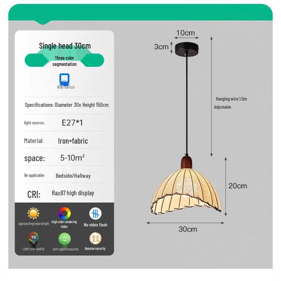French Vintage Double Head Pendant Light - Retro Wabi-Sabi Style for Dining, Bedroom, or Study