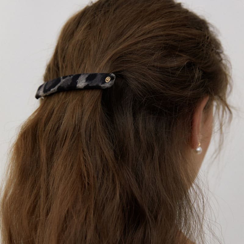 

OVLA classique leopard hair pin_slim long_2color HP038 brown leopard (slim long)
