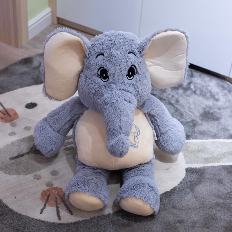 Children Elephant Plush Toy With Short Pile Velvet For Kids Room Decor 38cm