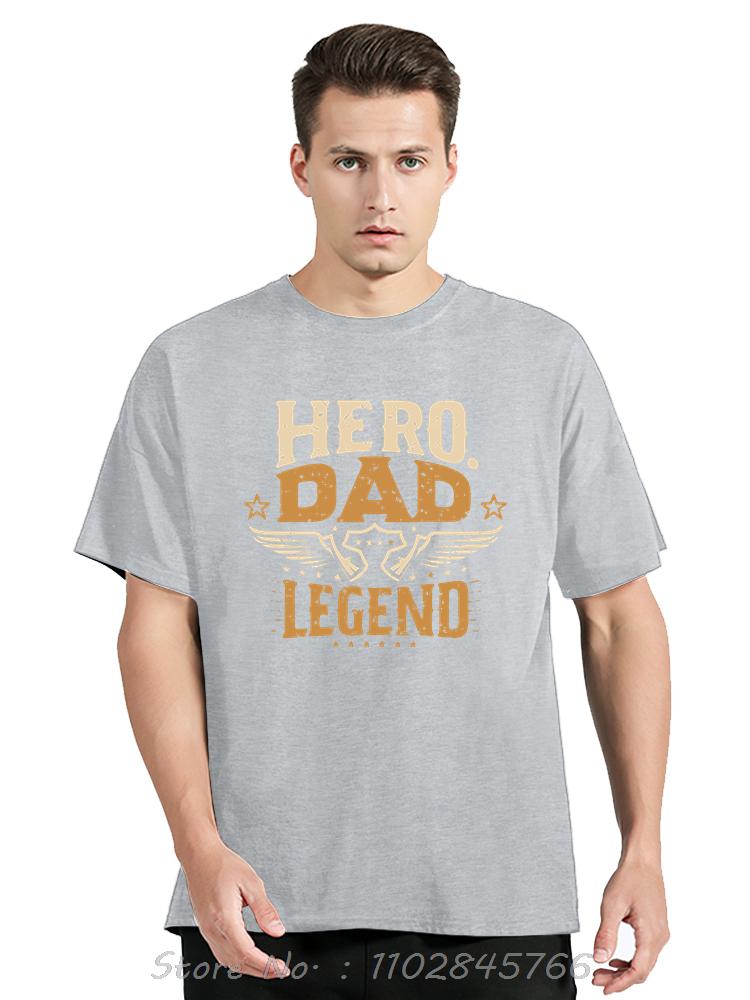 Hero Dad Legend Cotton Tshirt Ultimate Fathers Tribute Perfect Daddy Super Oversized Tshirt Mens Clothing Unisex Tops Tees