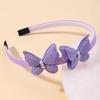 Girls Headbands 2 Pack Butterfly Design Fabric Covered Flexible Hairbands with Decorative Pearls Suitable for Everyday Wear and Special Occasions